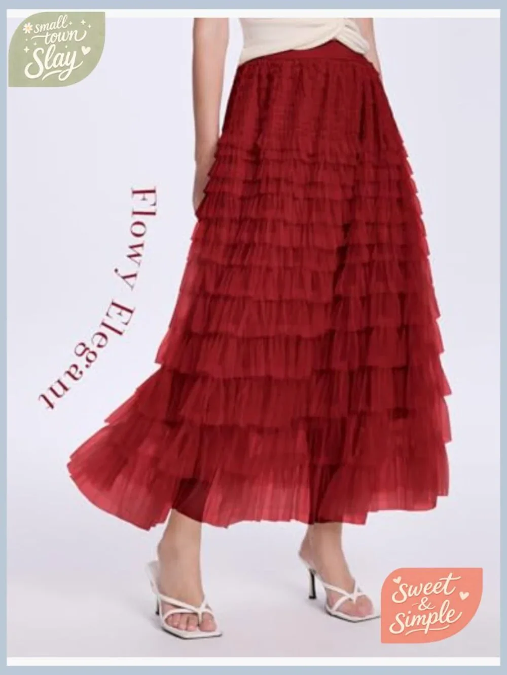 High Waist Tulle Maxi Skirt A-Line Flowy Party Wedding Guest - Picture 4 of 7